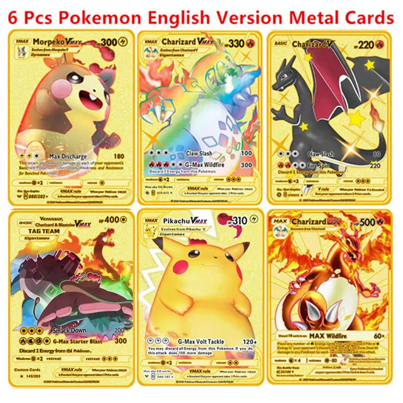 6-12 Pcs/Set English Version Pokemon Metal Card Pikachu Anime Figure Battle Carte Trading Pocket Monster Cards Model Toy Gifts - AliExpress 6-12 Pcs/Set English Version Pokemon Metal Card Pikachu Anime Figure Battle Carte Trading Pocket Monster Cards Model Toy Gifts - AliExpress