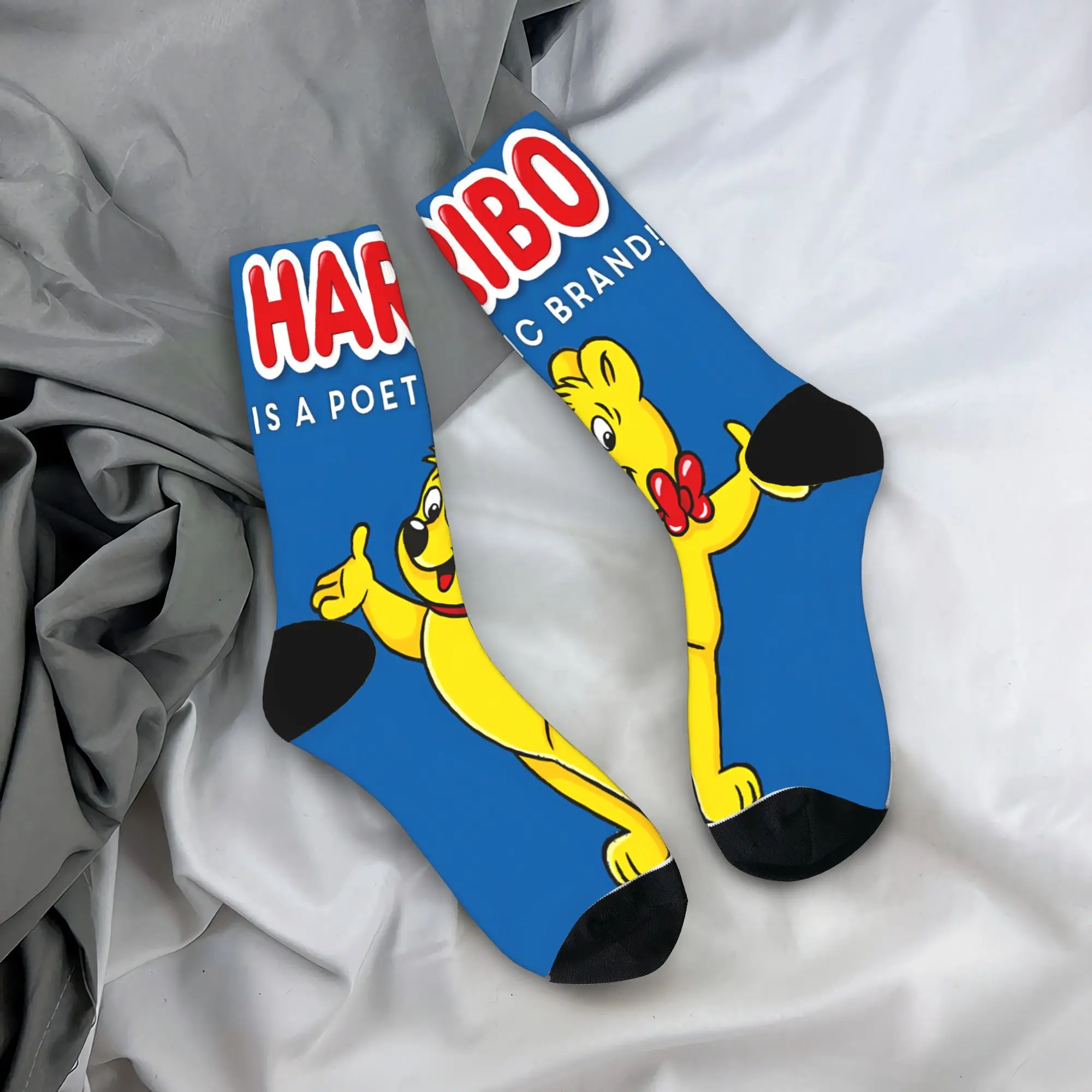 Haribo Bear Candy Socken Retro Strümpfe Winter Anti Skid Herrensocken Mittelweiche bedruckte Outdoor-Socken