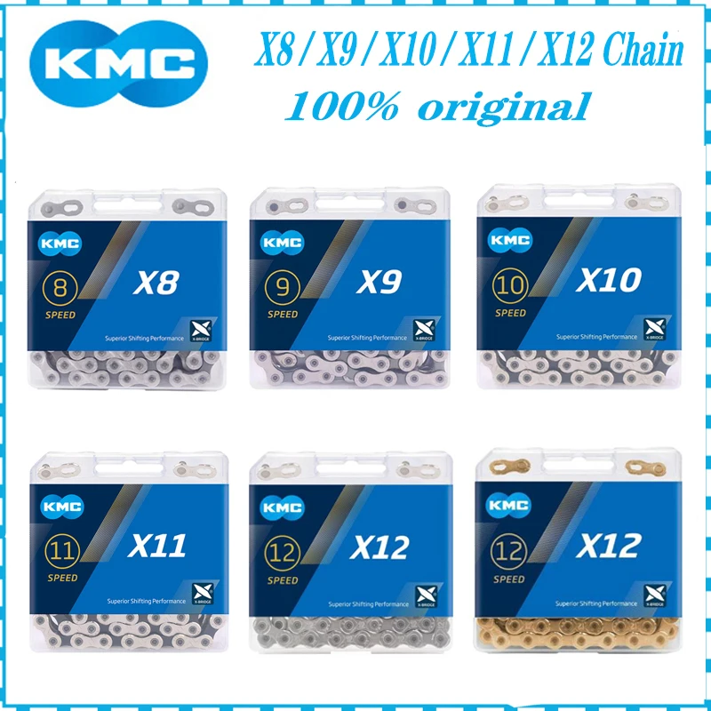 KMC Bike Chain X8 X9 X10 X11 X12 MTB Bicycle Chains 8v 9v 10v 11v 12 Speed Road Bike Crankset For Shimano Sram Bikes Part