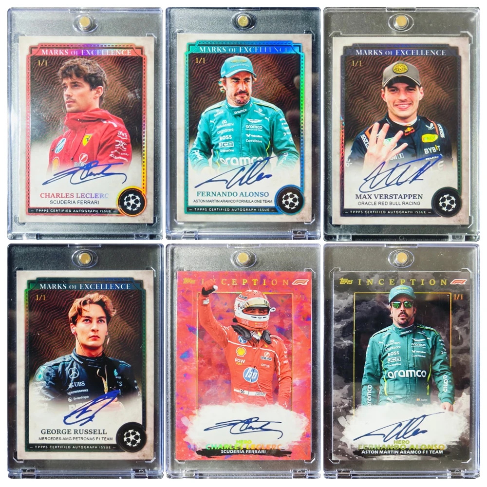 

PANINI DIY самодельный Leclerc Fernando Alonso Verstappen Alonso Russell Коллекционная карточка кирпич для мальчика на день рождения Рождественский подарок