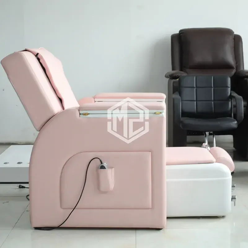 Pink Leather Luxury Pedicure Spa Massage Chair for Nail Salon with Electric Massage Multifunctional Pedicure Spa Chair
