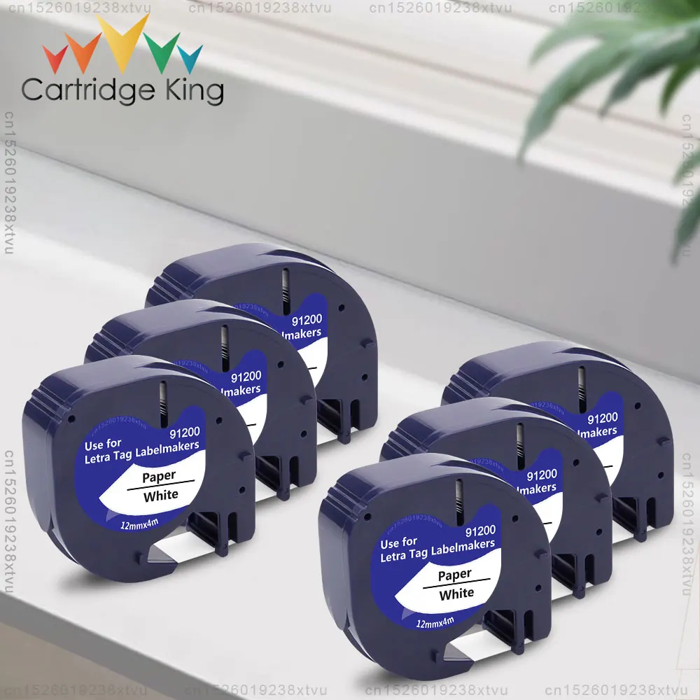 

6 шт., ярлыки для детской маркировки, 12 мм, 91200, 91330, 91220, черно-белые, совместимы с принтером Letrratag LT100H Dymo