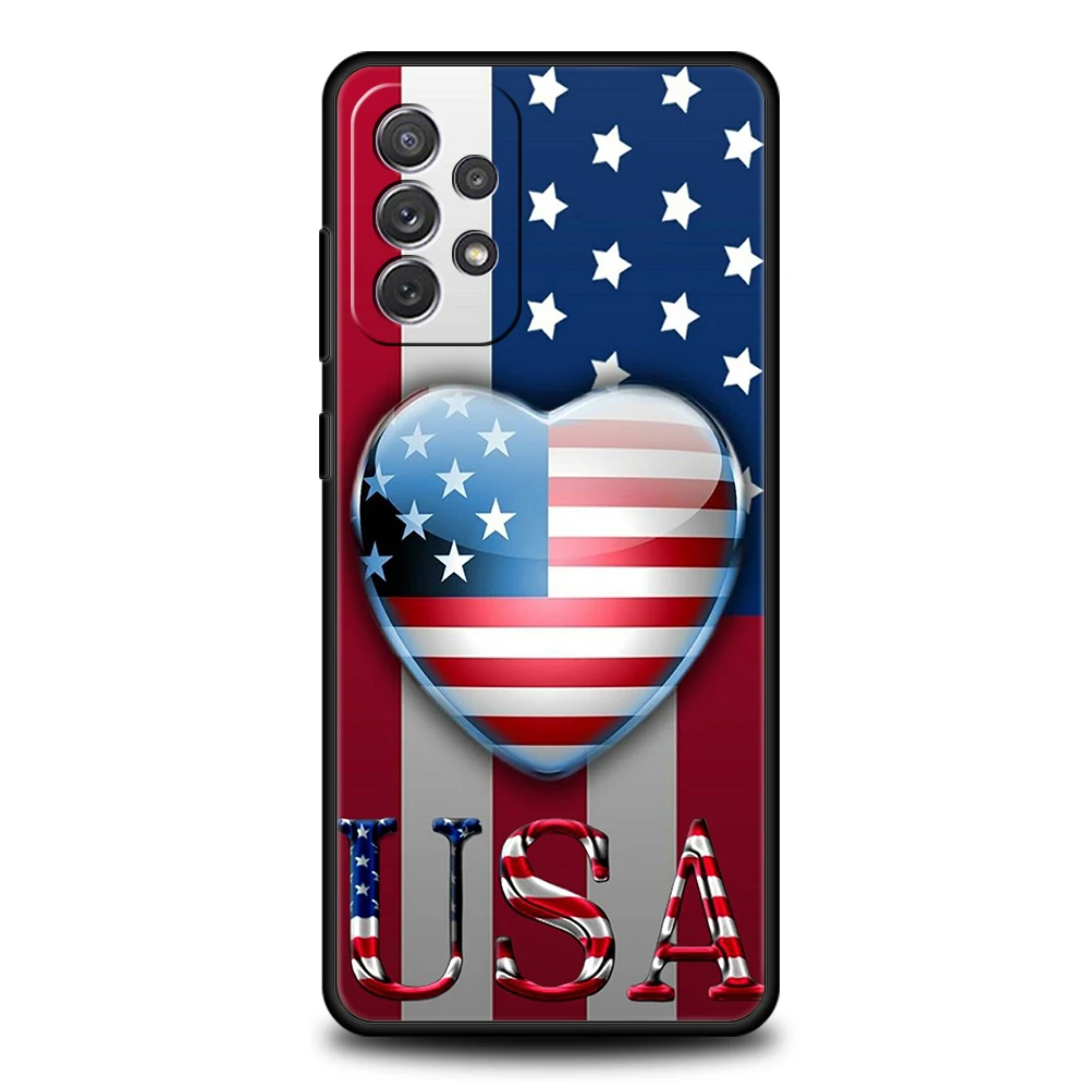 American United States Flag Phone Case for Samsung Galaxy A14 A54 A34 A51 A71 A72 A32 A52 A52S A01 A11 A21S A31 A41 5G TPU Shell