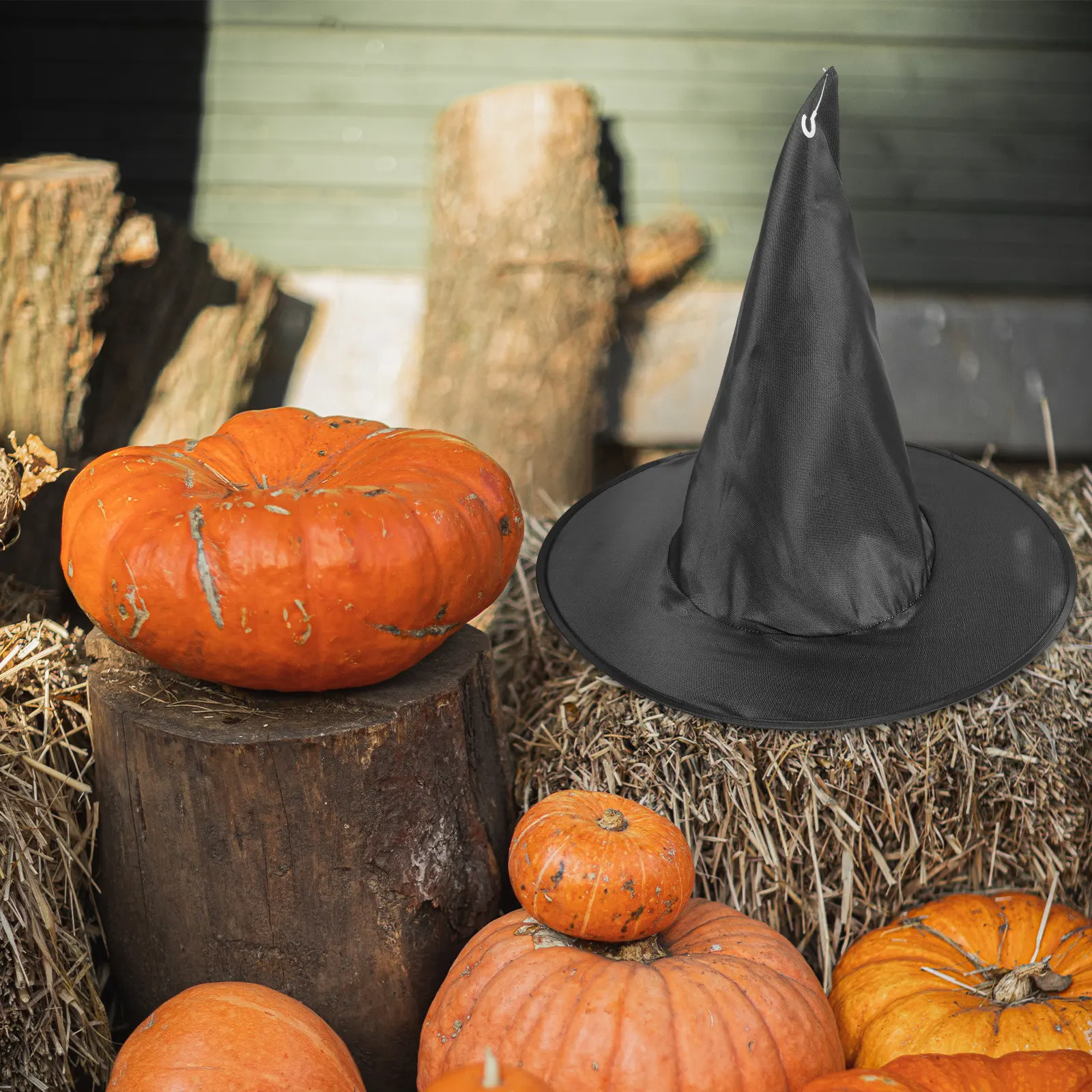 

1Set Halloween Witch Hat Peaked Cosplay Cap Unique Party Prop Comfortable Cloth Decorative Wide Brim Hat Festival Photo