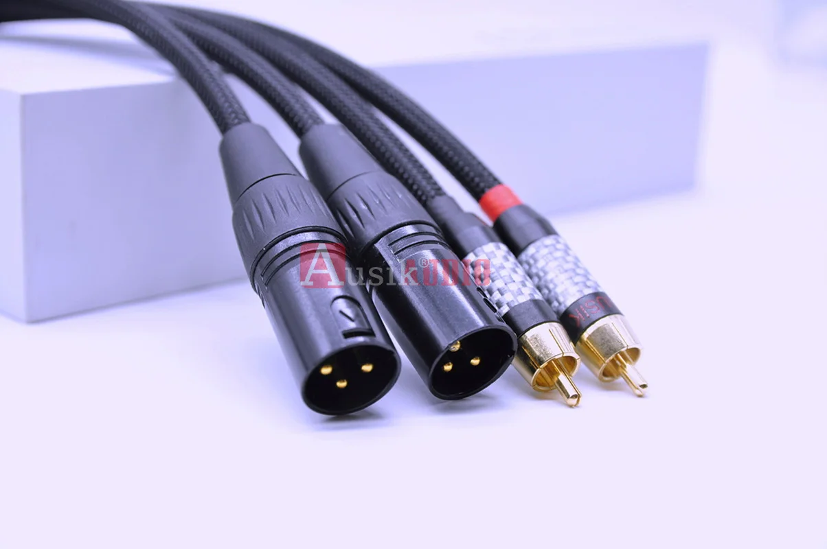 1Pair HIFI RCA To Male XLR Canare Audio Cable / 0.2m 0.3m 0.5m 1m 1.5m 2m 3m 5m / AUSIK AS008