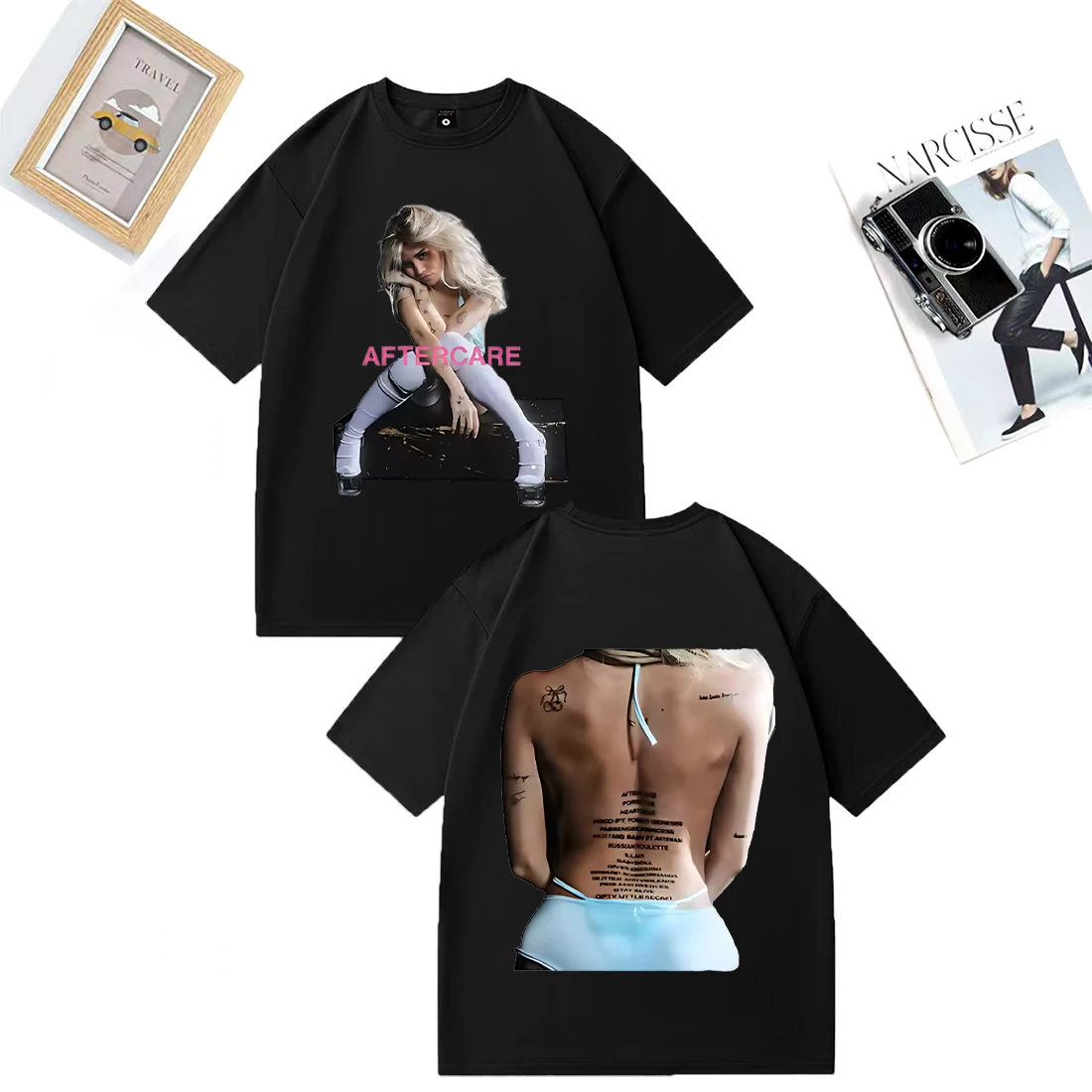 

Nessa Barrett Aftercare Album T-shirt Short Sleeve Cotton Fashion Singer Graphic t shirt for Women Men Soft Round Neck TShirt