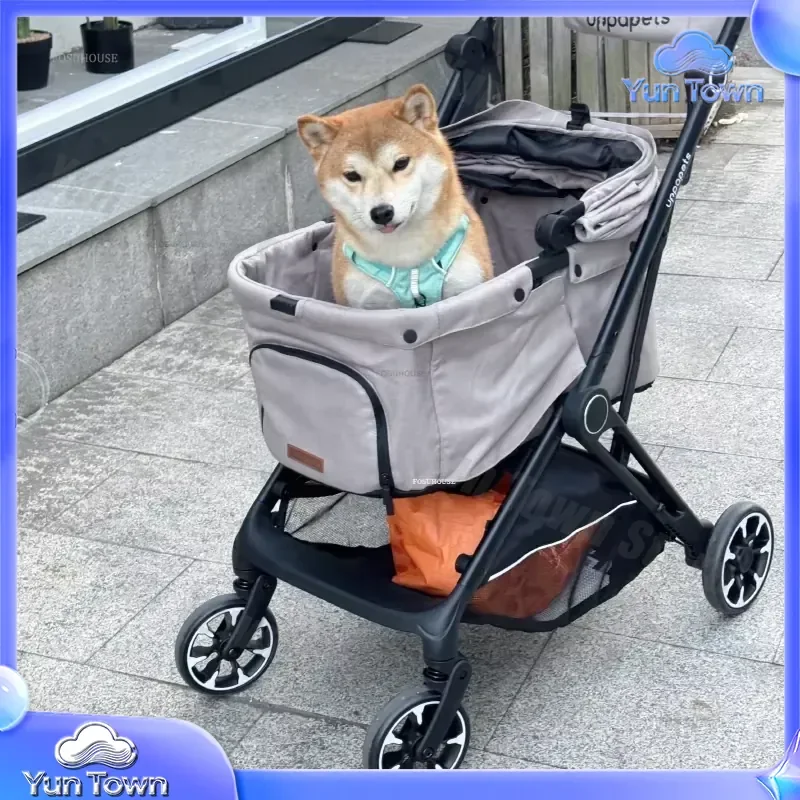 Modern Foldable Pet Stroller for Dogs for Outdoor Home Use Multifunctional Nordic Lightweight Dog Walking Stroller for