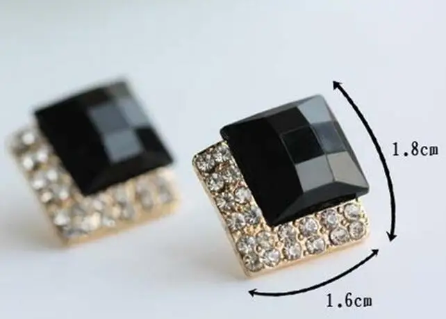 2025 Hot Sales New  Luxury Black Gem Earrings Fashion Crystal Earrings Jewellery Gift  E114
