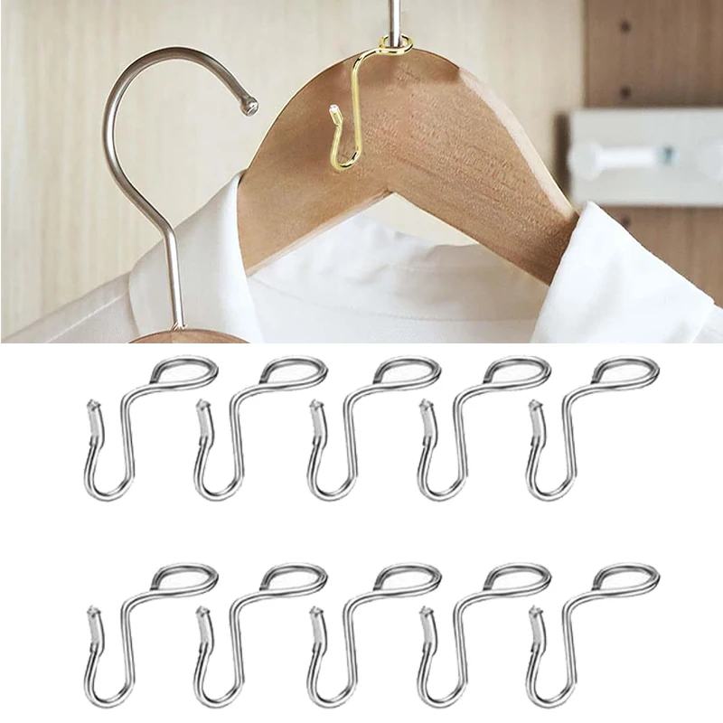 

10Pcs Hanger Connector Hooks Hanger Extender Hooks Stable Clothes Hanger Connector For Clothes Hangers Hook