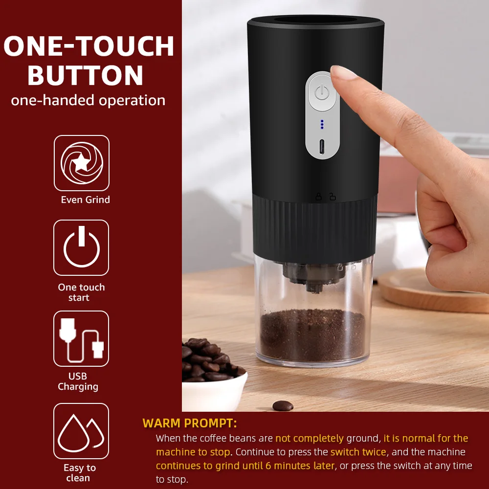 Portable Coffee Grinder Electric USB Rechargeable Home Outdoor Blenders Profession Adjustable Coffee Beans Grinding for Kitchen