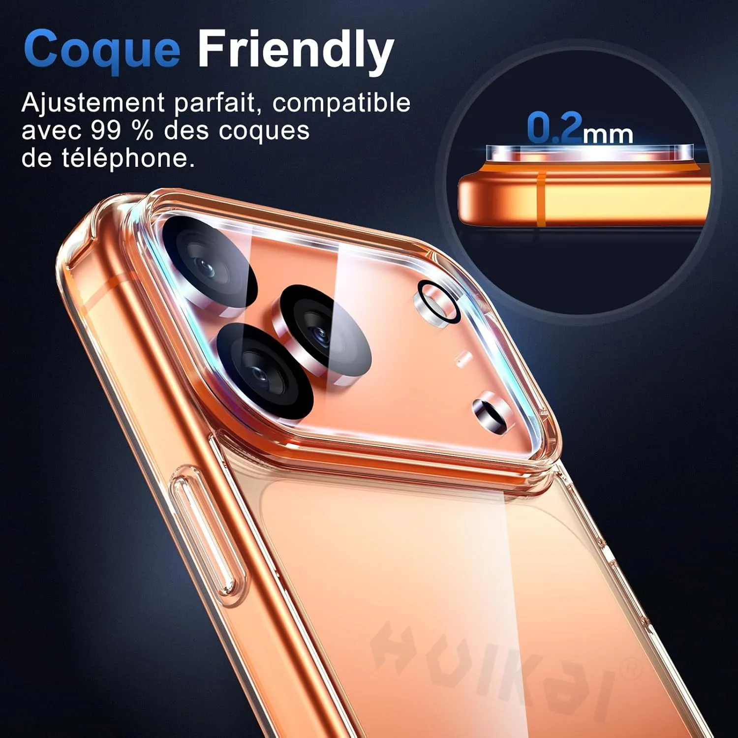 ฟิล์มกันรอยเลนส์กล้องสำหรับ iPhone 17 Pro Max 17 Pro 17 Air แพ็ค 3 ชิ้น ป้องกันการตกกระแทก  แบบใส 9H  กระจกนิรภัย