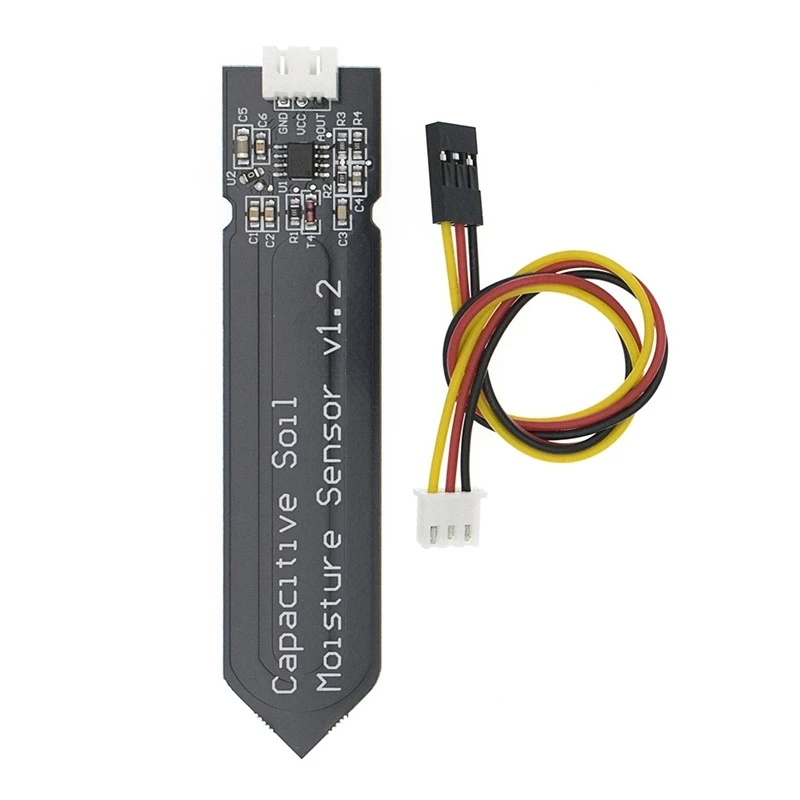 Capacitive Soil Moisture Sensor Module Not Easy to Corrode Wide Voltage Wire 3.3-5.5V Corrosion Resistant W/ Gravity