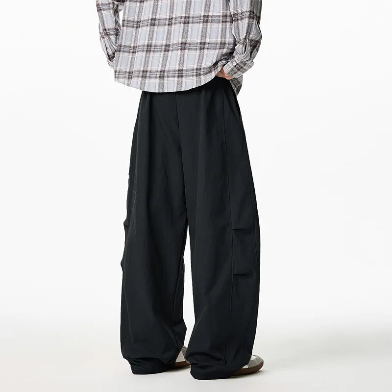 

Loose Scimitar Casual Pants Men's Spring New Pants Trendy Brand Loose Solid Color Micro Wide Pants
