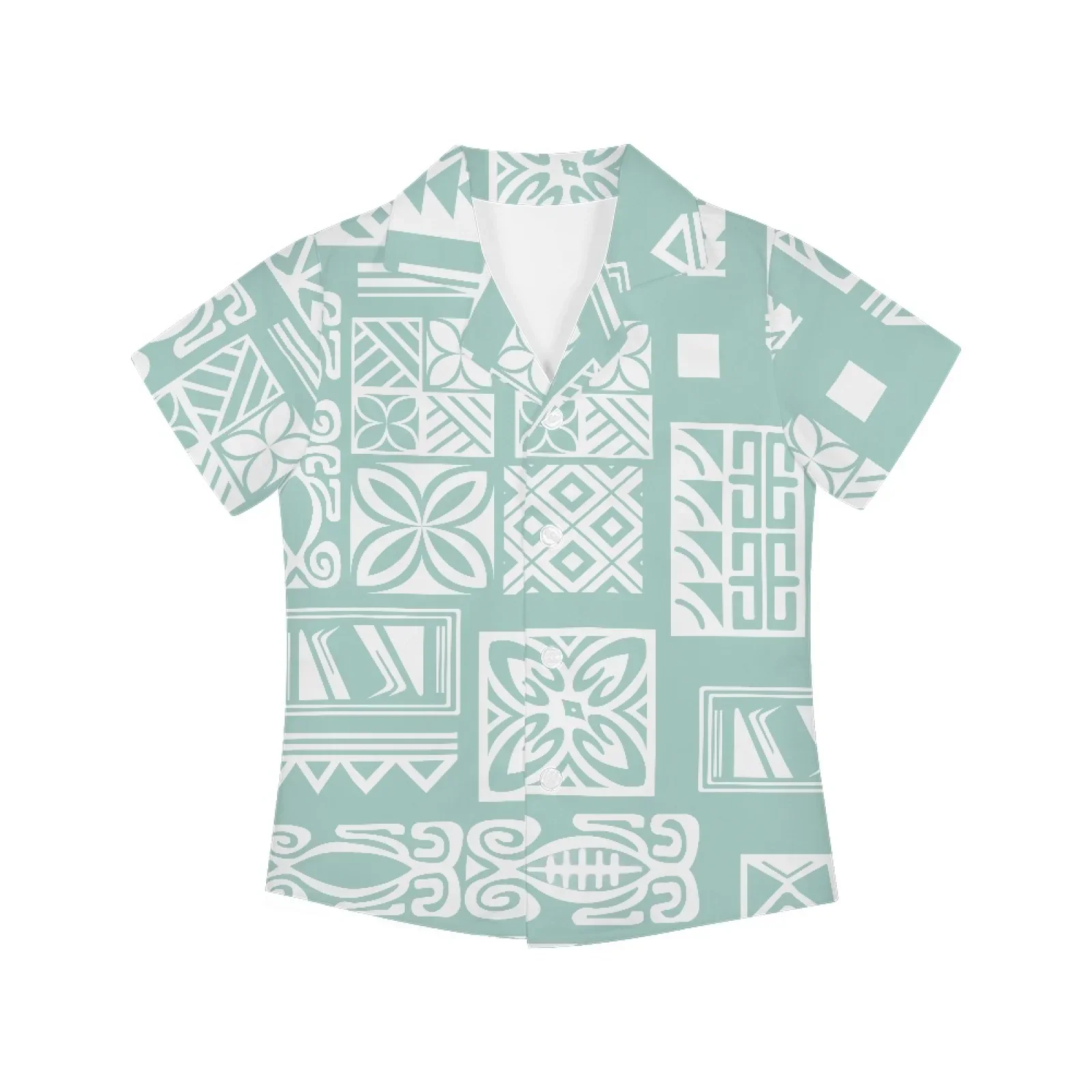 Polynesian Tribal Fijian Totem Tattoo Fiji Prints Hot Sale Children Shirts Fashion Short-sleeved Boys Shirts For Kids Blouses