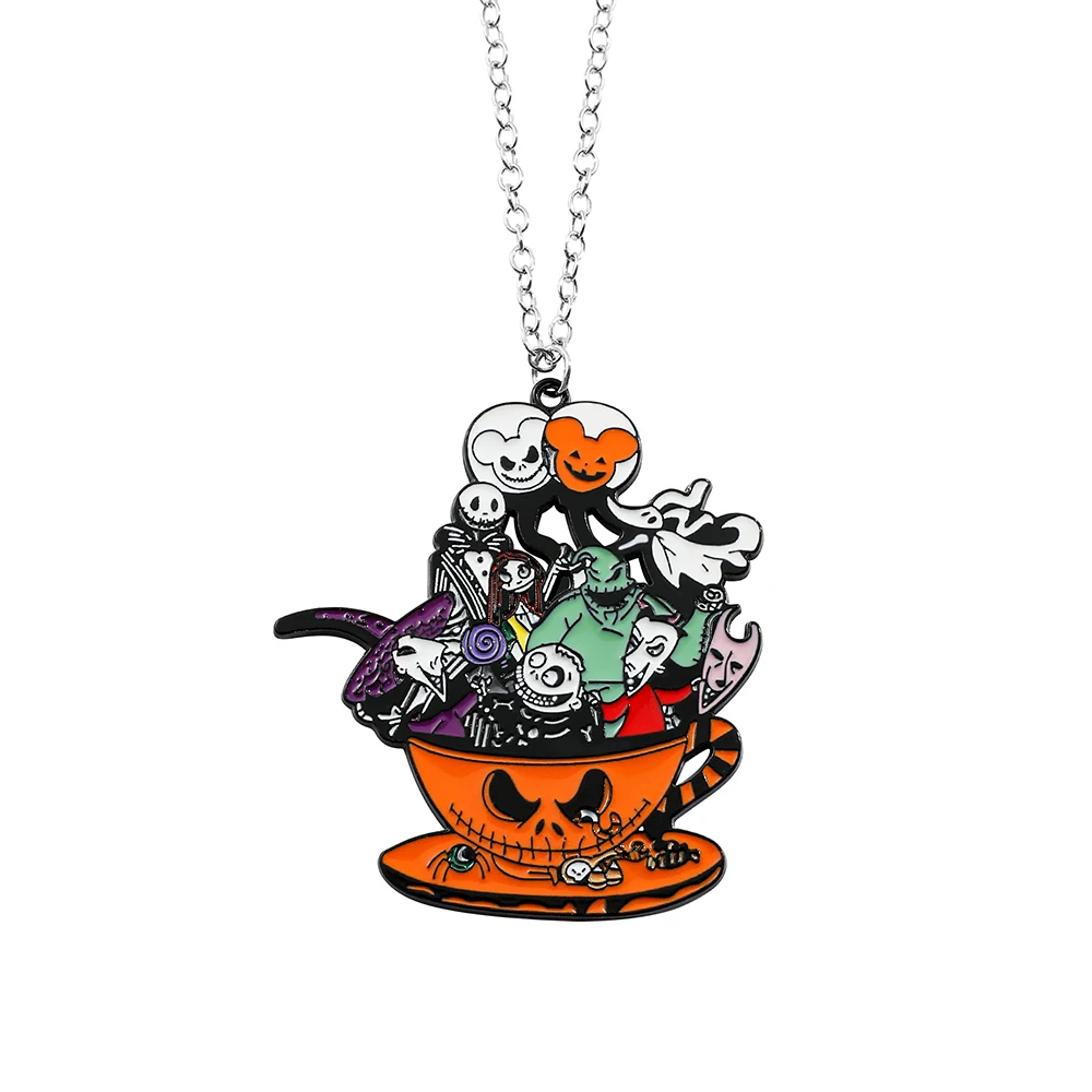 Disney Cartoon Creativity The Nightmare Monster Cup Before Christmas Necklace Pendant Deliver My Friend Halloween Gift