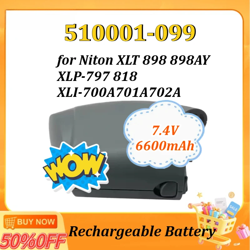 

Аккумулятор 7.4V 6600mAh 510001-099 для портативных спектрометров NITON XLT XLI-700A 701A 702A 703A 898 898AY XLP-797 818