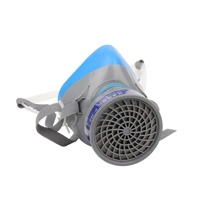 

High-quality materials Durable half-face silicone respirator Blue head-mounted gas mask