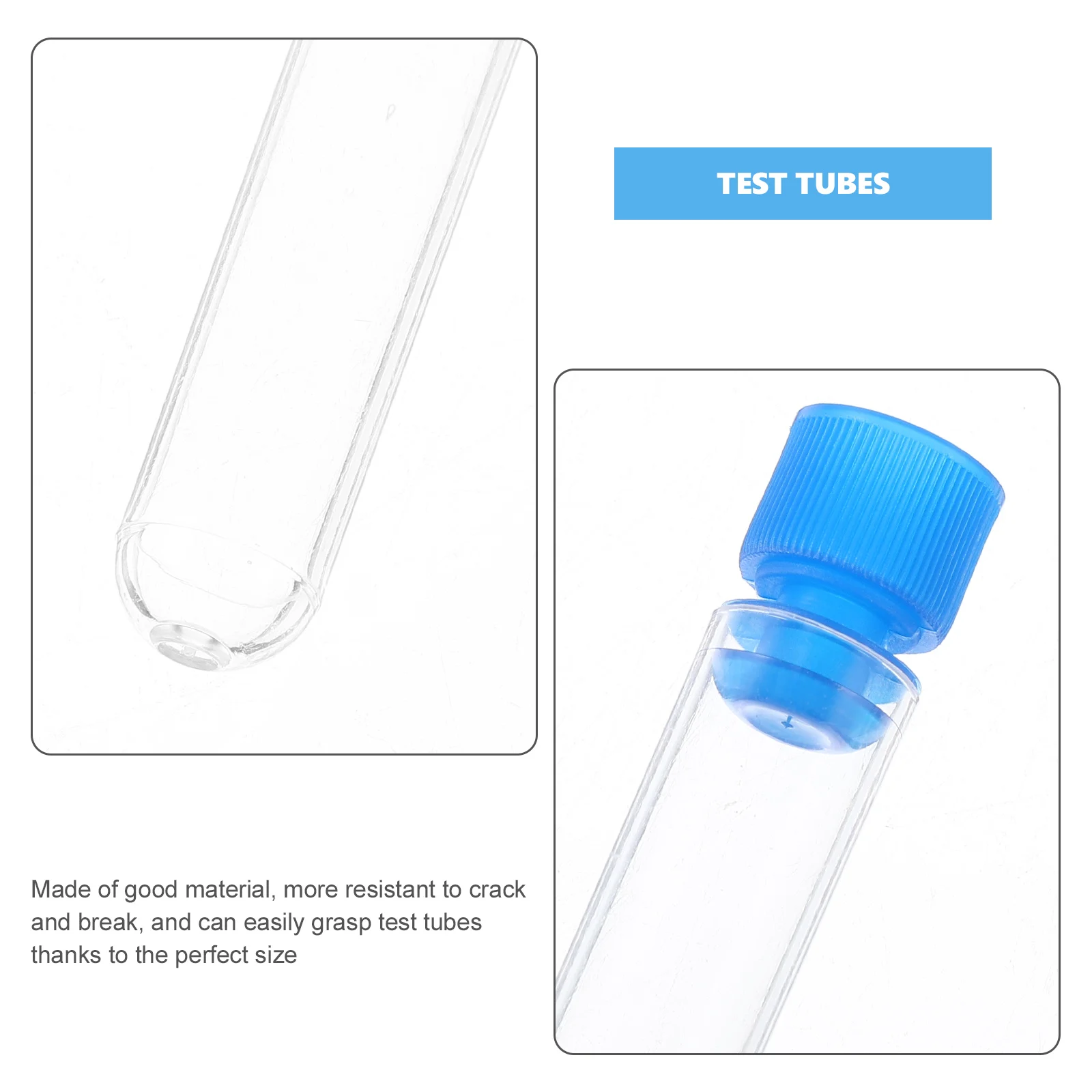 

50pcs 12x60mm Laboratory Test Tubes Clear Plastic Storage Tubes with Lids for Samples Liquids Experiments Hospital Use