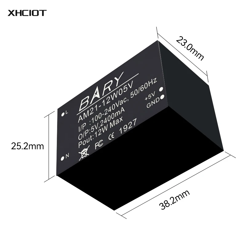 12W AC-DC Buck Switching Power Supply Module 100-240V To 5V 12W 240mA  AM21-12W05V For LED Lamp Security Alarm MCU XHCIOT1