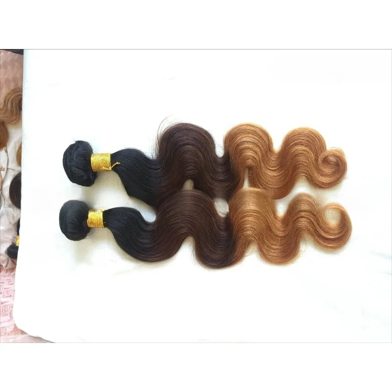 

Высокое качество10A, градиент человеческих волос T1b/4/30, занавеска для волос T1b/4/30, уток человеческих волос, объемная волна, бразильский девственный Remy Premium