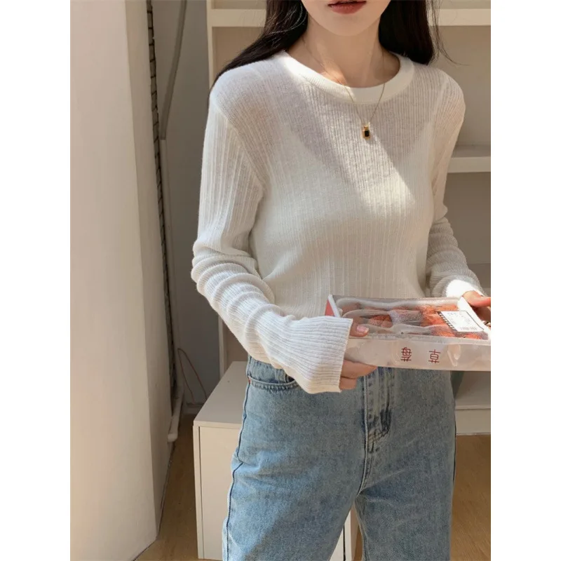 

Knitted Base Sweater Women's 2025 New Slim Fit Top Long Sleeved Women's Autumn and Winter Inner Wear
