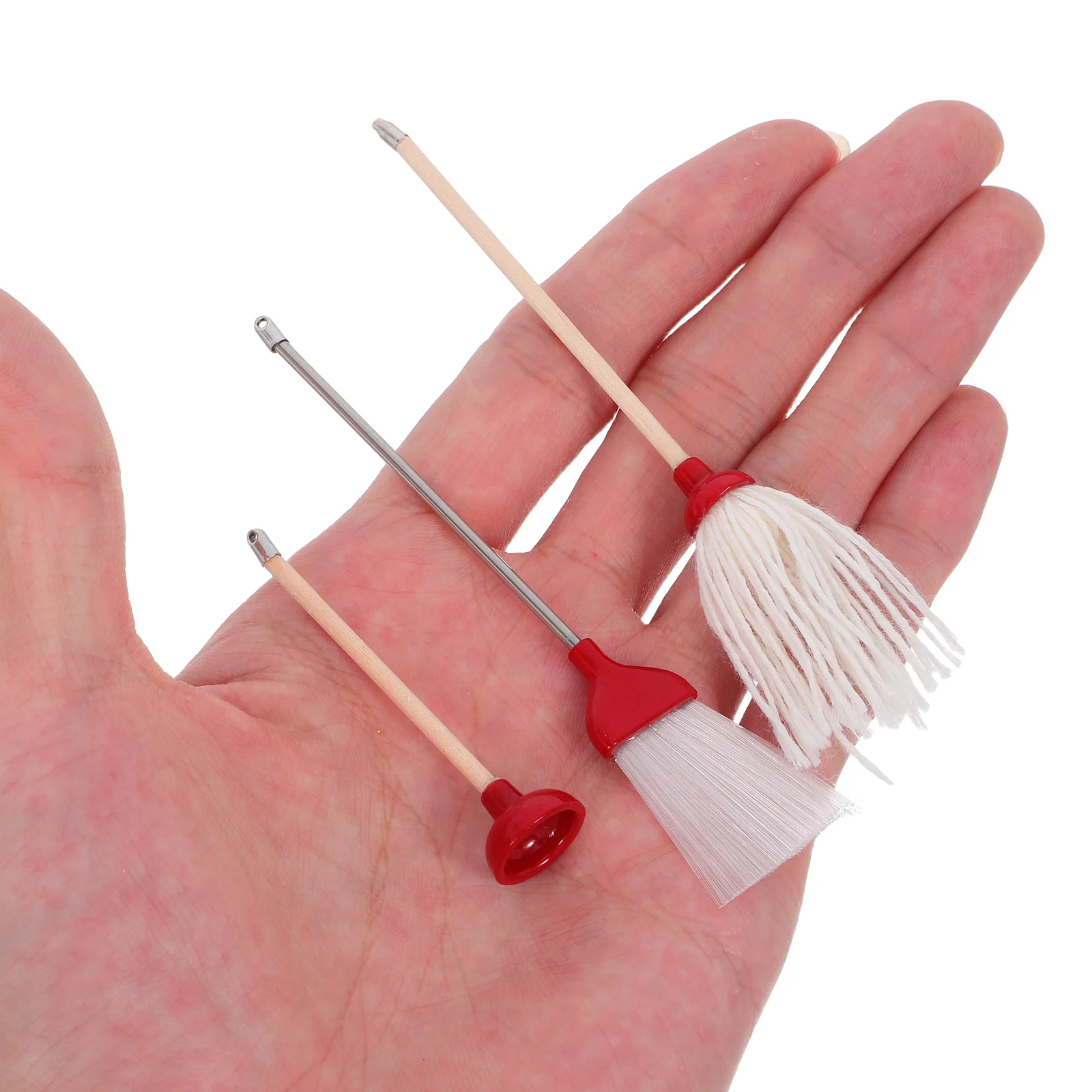 

3 Pcs Mini Cleaning Tool Miniature Toys for Dollhouse Accessories and Furniture Child