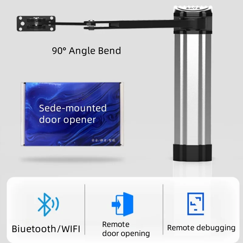 Умный электрический дверной доводчик с углом 90, 24 В постоянного тока, автоматический оператор с дистанционным управлением для боковых дверей двора