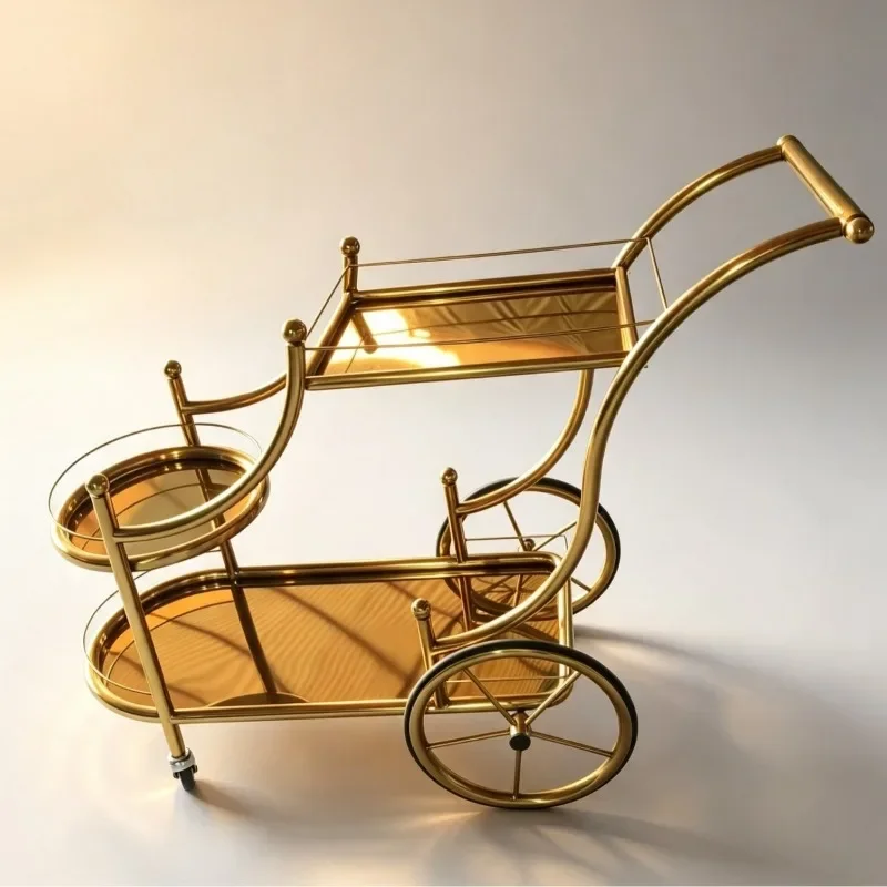 Wine Cart Titanium Luxury Cart European Princess Wine Royal Cart Three-layer Food Delivery
