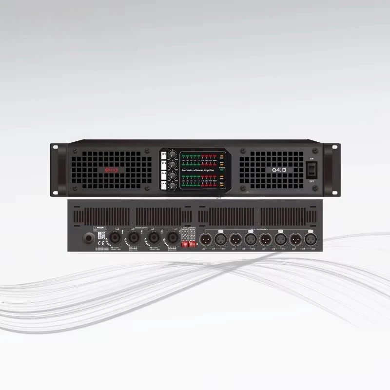 Q4.13 Pro Audio Power 4CH 1300W 8Ω Amplifier for Stadiums Theaters PA Amplifier 4Ω Stable Power Main Speaker Monitors Line Array