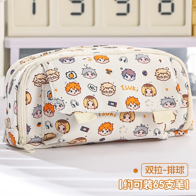 Anime Haikyuu Canvas Pencil Case Cartoon Movie Stationery Holder Bag Children Pen Case Students School Supplies Kids Gift