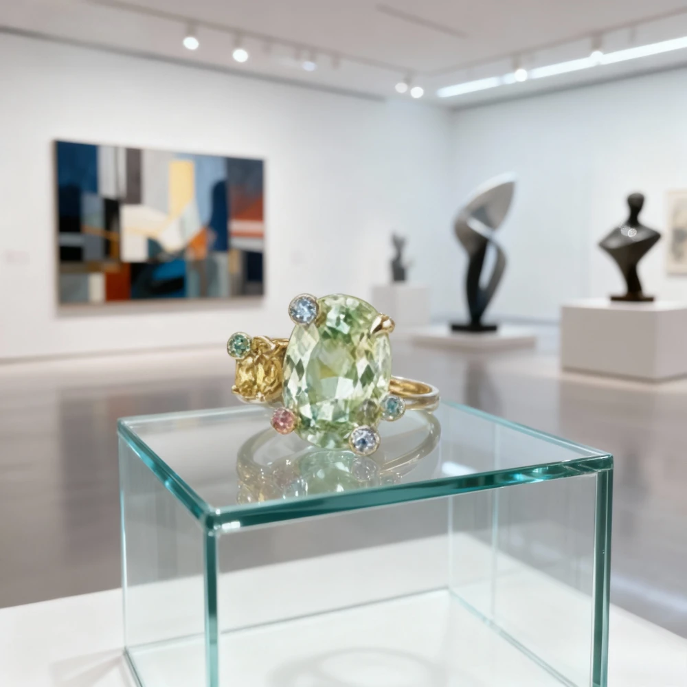 

2025 Trendy Jewelry Fashion forward Elliptical opening Ring with Charm, Versatile for Music Festivals & Parties, Great Bday Gift