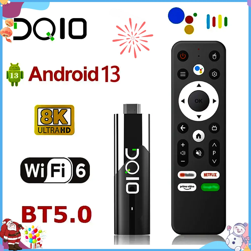 Smart TV stick Android13.0 With H618 BT5.0 Google Voice 8k Wifi6 Youtube Multi Language Streaming Media Player Android TV stick