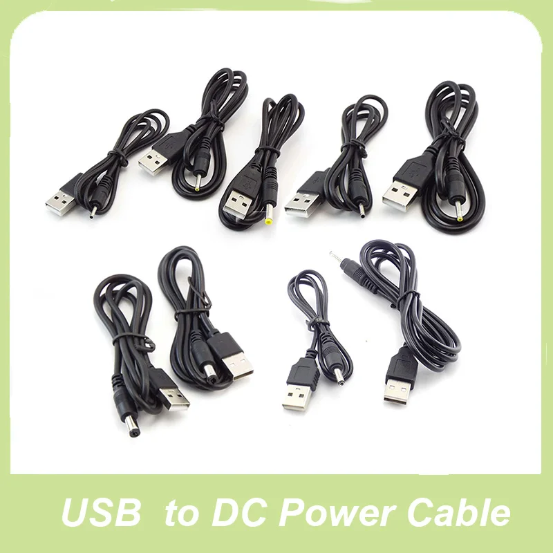 

Type A USB Male Port To DC 5V 2.0*0.6mm 2.5*0.7mm 3.5*1.35mm 4.0*1.7mm 5.5*2.1mm 5.5*2.5mm Plug Jack Power Cable Connector