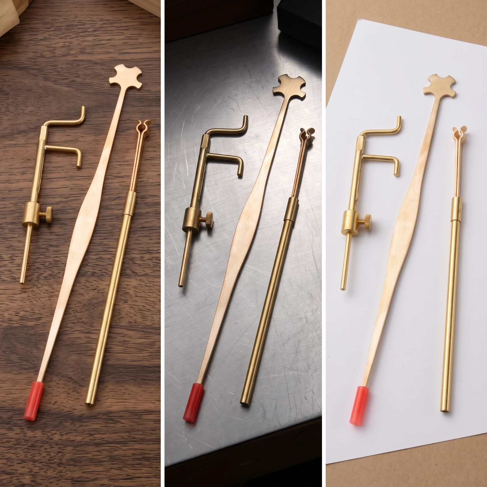 3 Pieces Sound Post Tool Kit with Gauge Tapered Sound Post Tool Set Lutherie Tools Long-Wearing Compact for Luthiers, Workshop