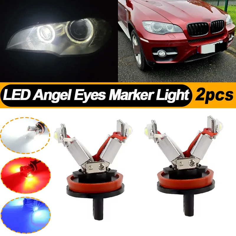

2PCS For BMW X-series E70 X5 E71 X6 E84 X1 2010-2012 2013 Z-series E89 Z4 2009-2012 LED Angel Eye Halo Ring Marker Side Lamp H8