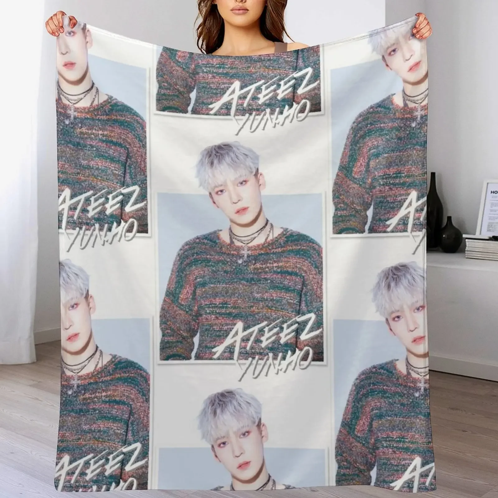 

Ateez - Yunho Throw Blanket Tourist Weighted Flannel halloween Blankets