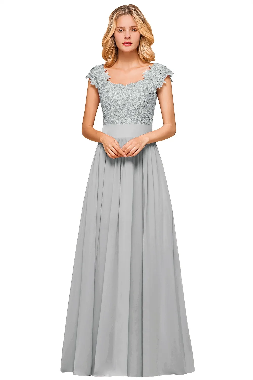 Burgundy Lace Chiffon Long Evening Dresses For Women Sexy Illusion Back A Line Appliques Formal Prom Party Gowns