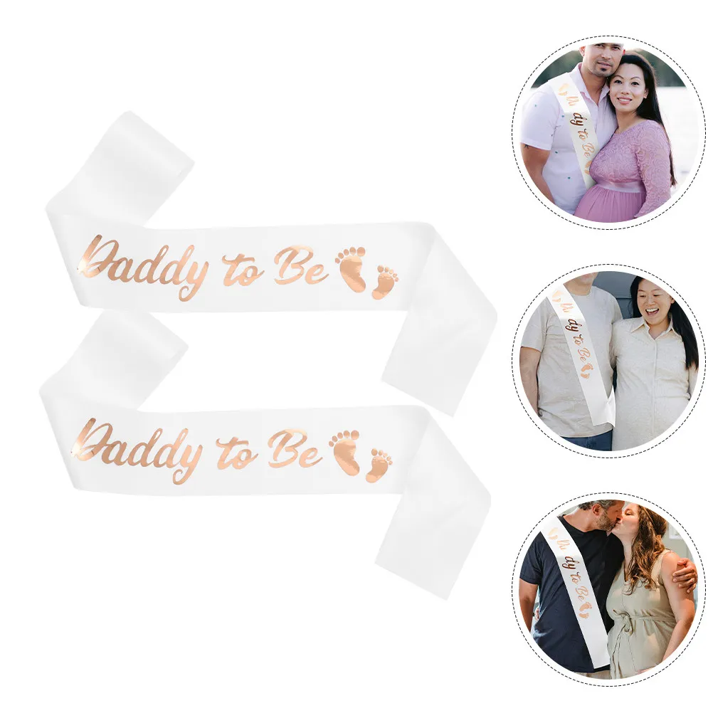 

2 шт. Декоративные ленты для будущих пап на вечеринку в честь рождения ребенка, праздничные принадлежности для отпразднования, украшения для вечеринки в честь рождения ребенка