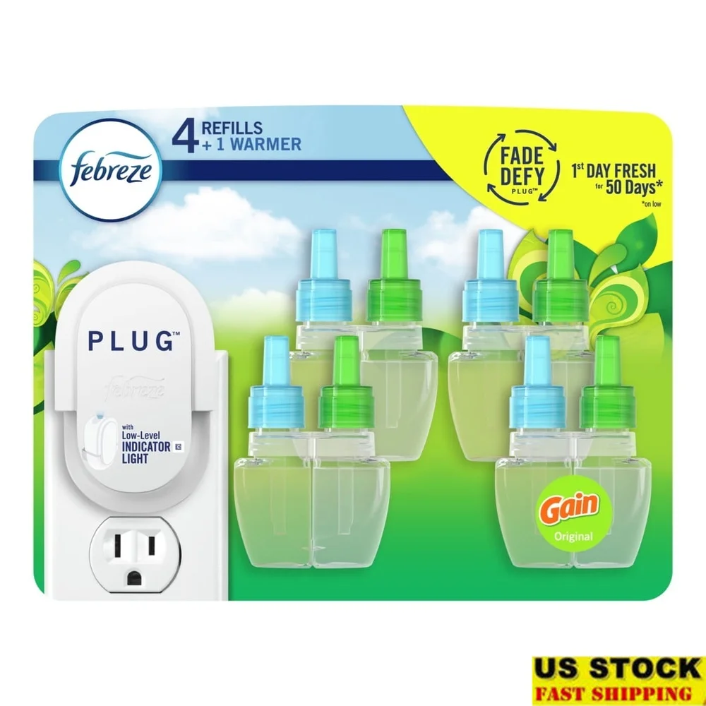 المكونات في معطّر الهواء مزيل الرائحة كسب مجموعة الروائح الأصلية مع 4 عبوات من مؤشر النضارة المستمرة منخفضة المستوى