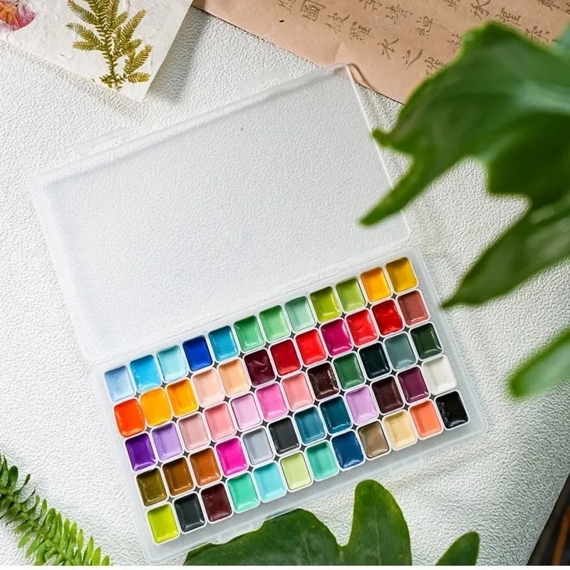 

Набор из 60 прозрачных гранулированных твердых акварельных красок, портативный, с чистыми пигментами, для начинающих, студентов и художников