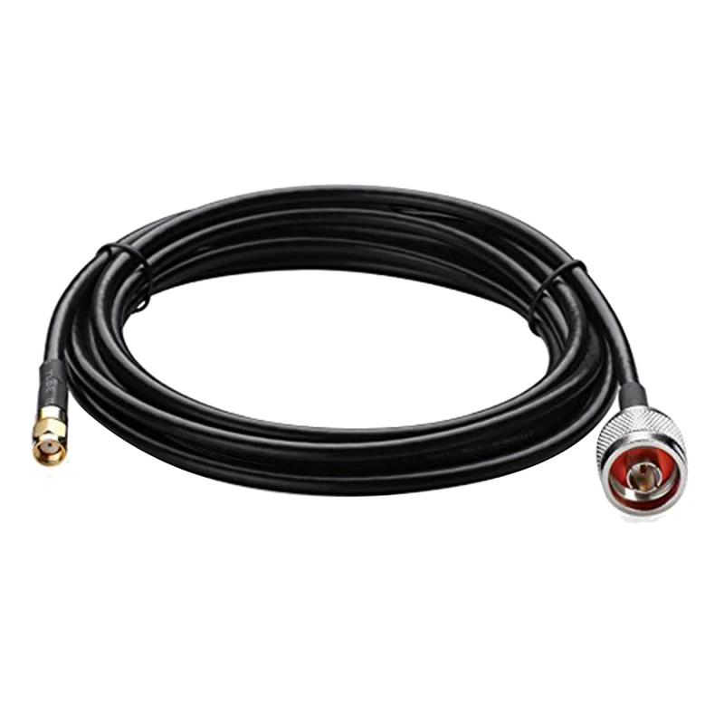 1Pcs RG58 N Male Plug To RP-SMA Male Jack Connector RF Coaxial Jumper Pigtail Cable For Radio Antenna 5M