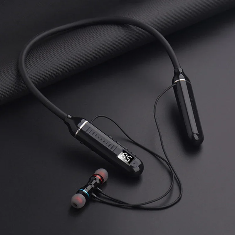 

Wireless Headphones Neckband Bluetooth Earphone With Pedometer Function Long Battery High Quality Headset Sport For TF Card