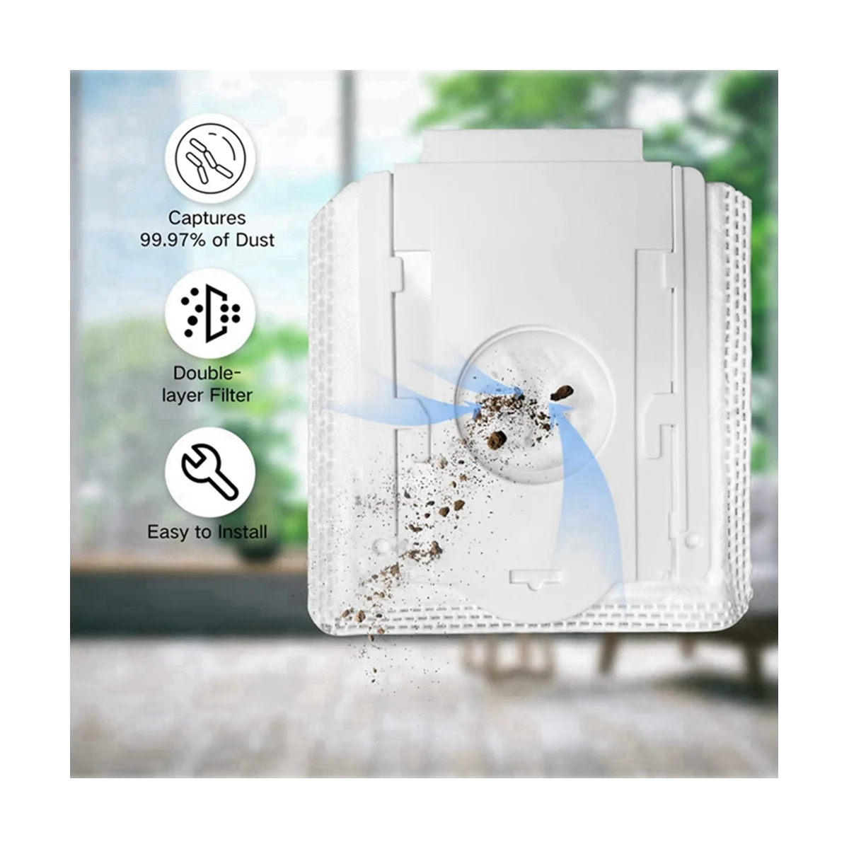 أكياس فلتر الغبار للمكنسة الكهربائية A09G-18Pcs تناسب أكياس الغبار ADB90 لقاعدة محطة تنظيف المكانس من سلسلة Jet