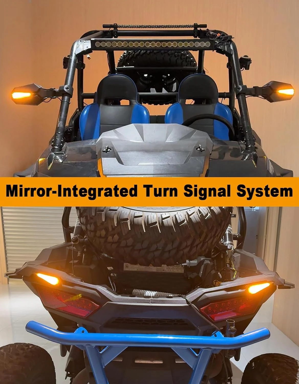 Newest UTV Turn Signal Kit with Side Mirrors for 1.5