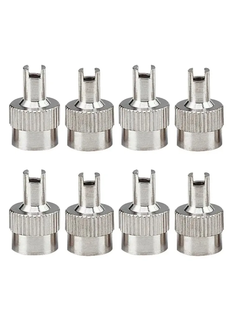 Couvercle de Valve de pneu de roue, 8 pièces, couvercle de tige de Valve de pneu anti-fuite, couvercle de tige de tête fendue en cuivre, pièces de réparation automobile