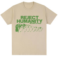 Reject Humanity Return To Frog Funny Meme T-shirt Humor Fashion Design Men Women T Shirts Animorphs Evolution Loose Cotton Tees