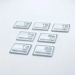 Car 3D ABS Badge Emblem Decals Styling Sticker For Volvo T3 T4 T5 T6 T8 B5 B6 AWD Recharge XC40 XC60 XC90 S40 S60 S80 S90 V40