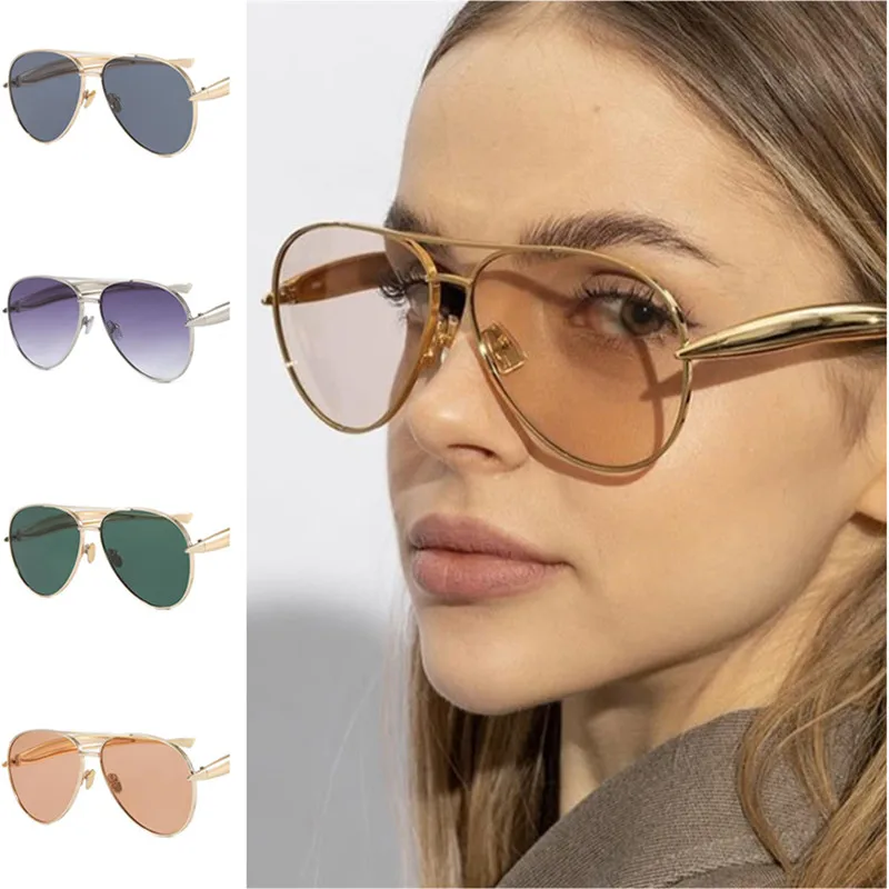 

Fashion Sun Glasses Women Frog Mirror Double Beam Anti-UV Spectacles Personality Temples Eyeglasses Ornamental Pilot Sunglasses