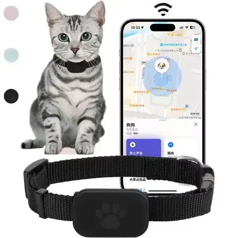 Waterproof Pet GPS Tracker -  Anti Lost Dog & Cat Locator, with Adjustable Collar Dogs Real-time Tracking Device for iOS/Android