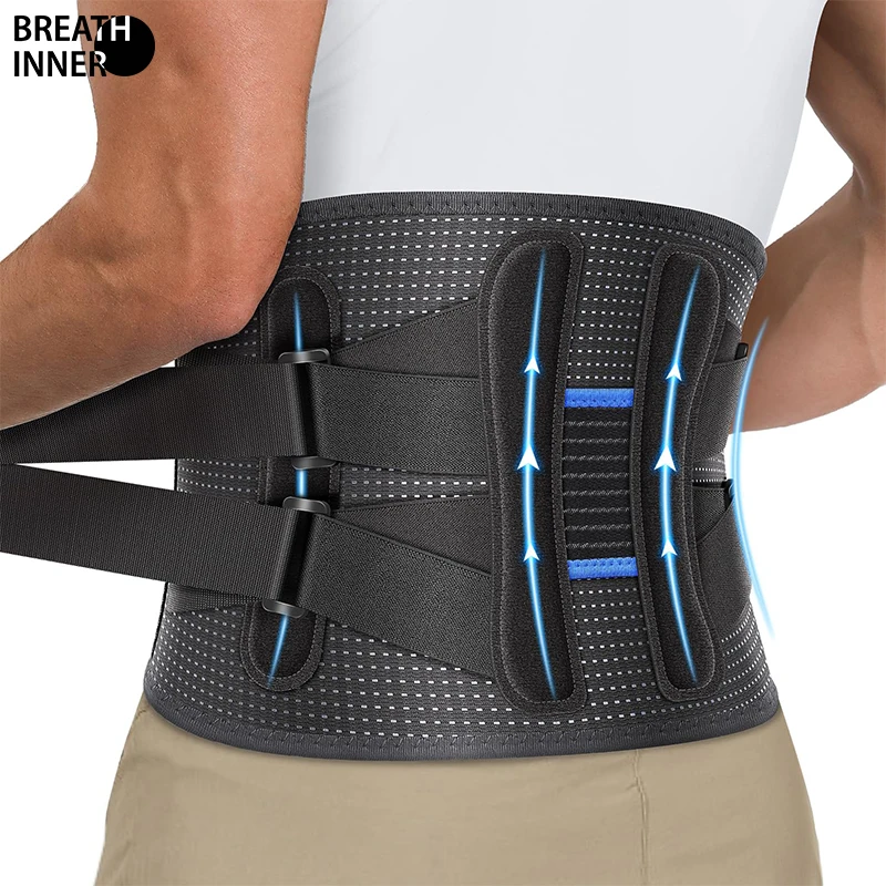 

Breathable Back Brace for Lower Back Pain for Women Men Dual Adjustable Lumbar Support Belt for Herniated Discs Heavy Lifting